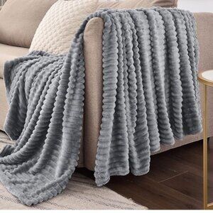 🌸Plush Throw Blanket Charcoal